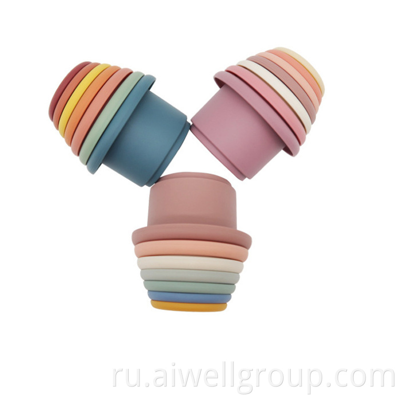 Colorful stack up cup puzzle toy